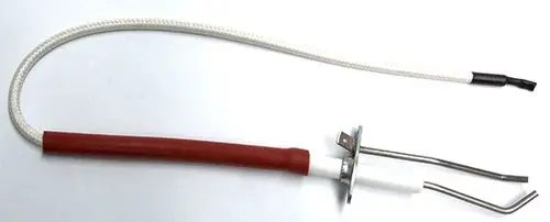 Zündelektrode mit isoliertem Griff und zwei Anschlussdrähten, geeignet für Gasgeräte der Marke Daikin, wie in bestimmten ROTEX Modellen verwendet.